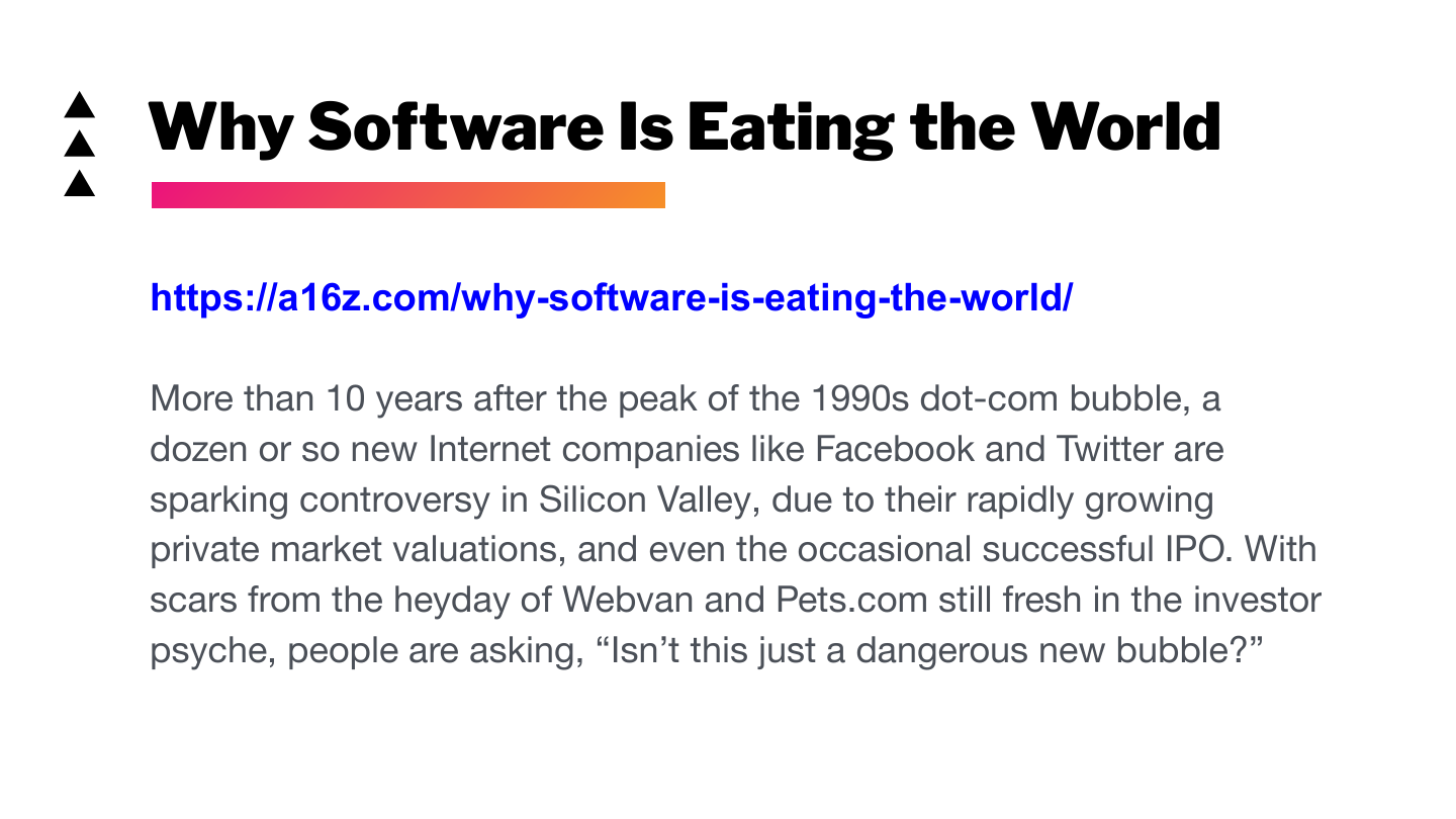 Slide 65: Why Software Is Eating the World